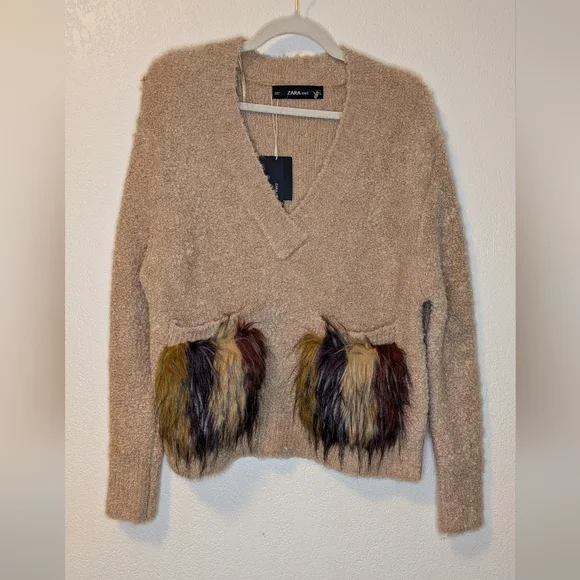 Zara Furry Pocket Sweater - Picture 5 of 11
